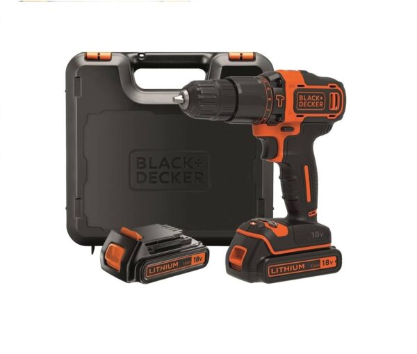 Taladro percutor inalámbrico 18 v con maletín - Black & Decker